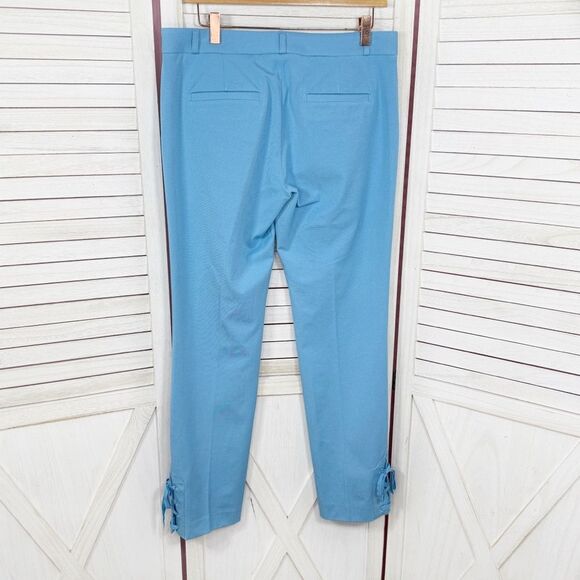 Banana Republic Lace Up Ankle Sloan Crop Pants Sky Blue 8 Long - Picture 4 of 15